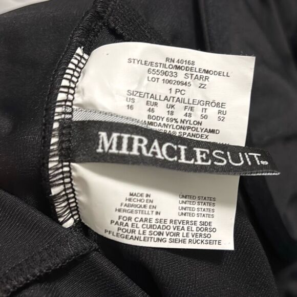 Miraclesuit black Starr one piece bathing suit size 16 C13-13 - Picture 4 of 4